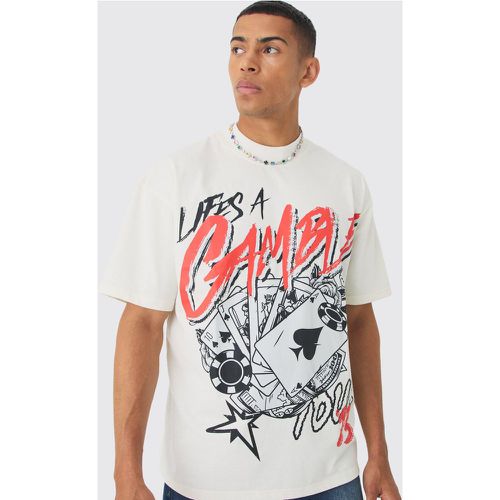 T-shirt oversize con grafica Casino - boohoo - Modalova