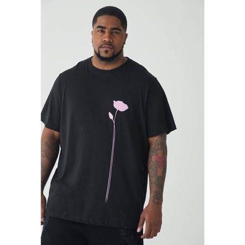 T-shirt Plus Size a fiori con disegni a linee - boohoo - Modalova