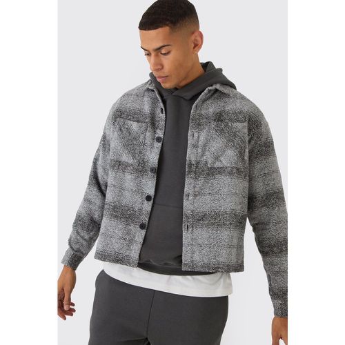 Sovracamicia oversize pesante spazzolata a quadri - boohoo - Modalova