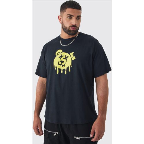 Plus Drippy Evil Teddy Graphic T-Shirt In Black - boohoo - Modalova