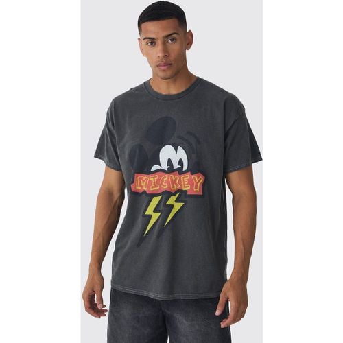 Camiseta Oversize Con Lavado A La Piedra Y Estampado De Mickey Mouse Disney - boohoo - Modalova