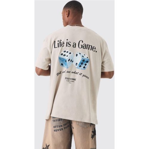 Camiseta Oversize Con Eslogan Life Is A Game - boohoo - Modalova