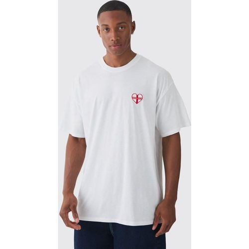 T-shirt oversize con ricamo dell'Inghilterra 1 - boohoo - Modalova