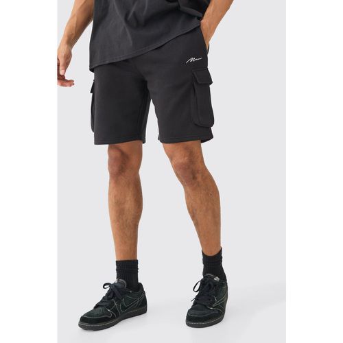 Pantaloncini Cargo medi comodi con firma Man - boohoo - Modalova