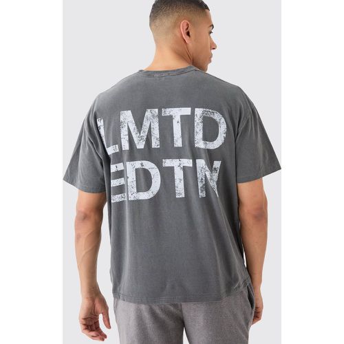 Camiseta Oversize Sobreteñida Con Estampado Lmtd - boohoo - Modalova