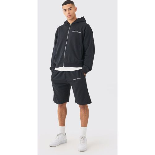 Tuta sportiva corta oversize squadrata con zip e cappuccio - boohoo - Modalova