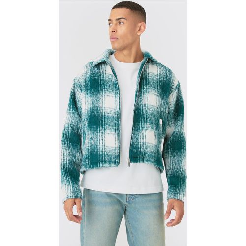 Chaqueta Harrington Con Cuello Y Estampado De Cuadros Cardados - boohoo - Modalova