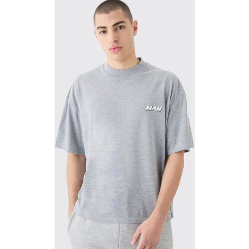 T-shirt squadrata oversize Man con cuciture a contrasto - boohoo - Modalova
