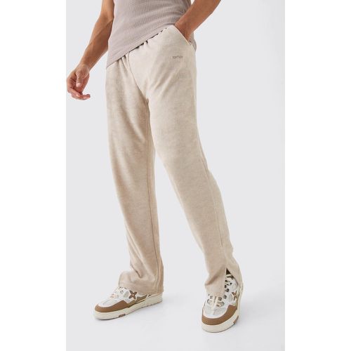 Regular Fit Split Hem Towelling Limited Joggers - boohoo - Modalova