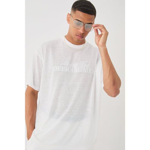 Overszied Limited 3D Embroidered Burnout Mesh T-Shirt - boohoo - Modalova
