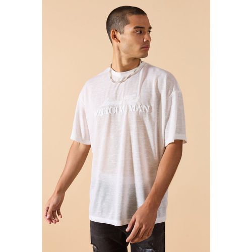 T-shirt oversize in rete in rilievo con ricami in rilievo in rilievo Limited - boohoo - Modalova