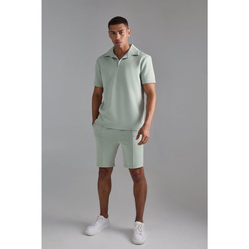 Core Revere Scuba Polo & Short Set - boohoo - Modalova