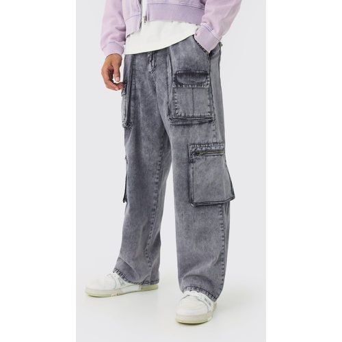 Pantaloni Cargo extra comodi slavati con vita fissa - boohoo - Modalova