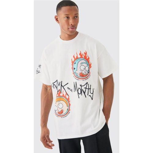 Camiseta Oversize Con Estampado De Rick Y Morty - boohoo - Modalova