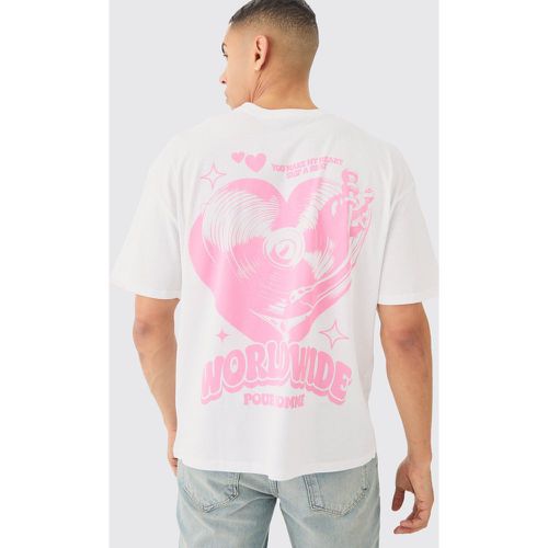 Camiseta Oversize Con Estampado De Corazón - boohoo - Modalova