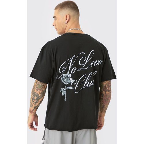 T-shirt squadrata oversize con stampa No Love - boohoo - Modalova