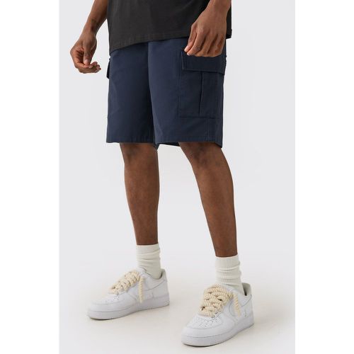 Pantaloncini Cargo Tall rilassati blu con vita elasticizzata - boohoo - Modalova