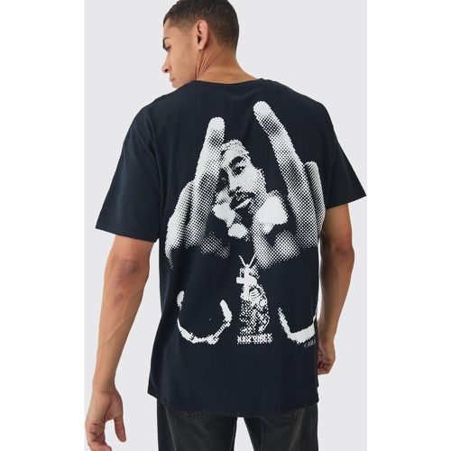 T-shirt oversize ufficiale con stampa di Tupac - boohoo - Modalova