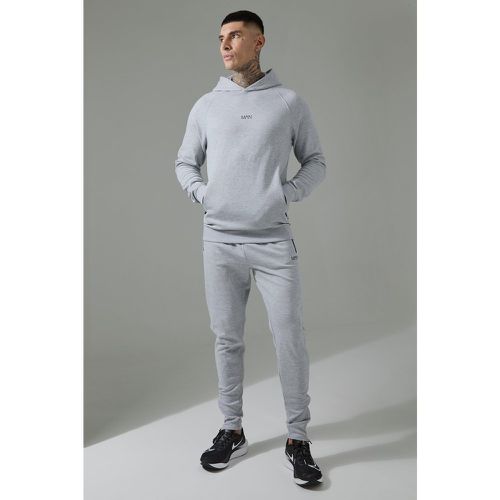 Tuta sportiva Tall Man Active Pro in fleece con cappuccio & pantaloni tuta Skinny Fit - boohoo - Modalova