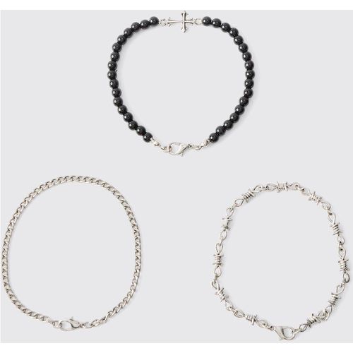 Pack De 3 Pulseras Con Colgante De Cruz - boohoo - Modalova