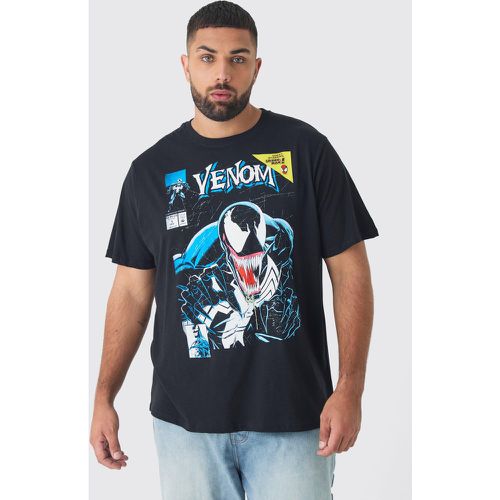 T-shirt Plus Size oversize nera con stampa ufficiale di Venom - boohoo - Modalova