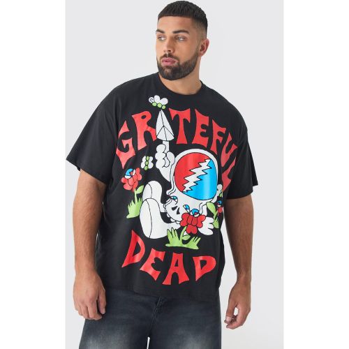 T-shirt Plus Size oversize ufficiale dei Grateful Dead con stampa su larga scala - boohoo - Modalova