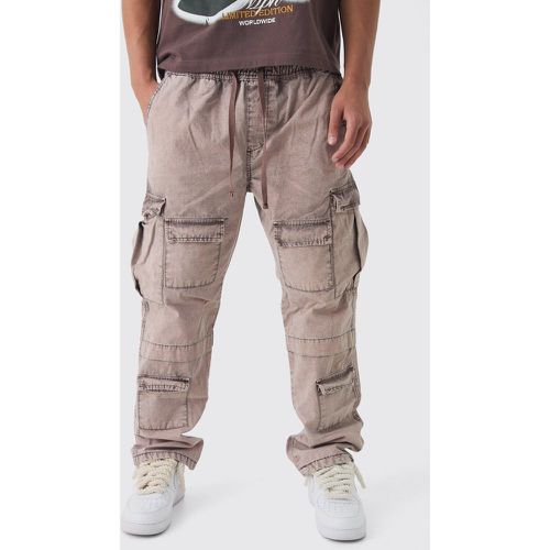 Pantalón Cargo Skate Elástico Con Lavado De Aceite Y Costuras Antidesgarros - boohoo - Modalova