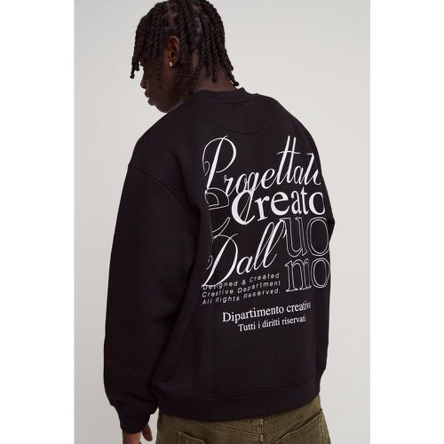 Sudadera Oversize Recta Con Cuello Extendido Y Bordado - boohoo - Modalova