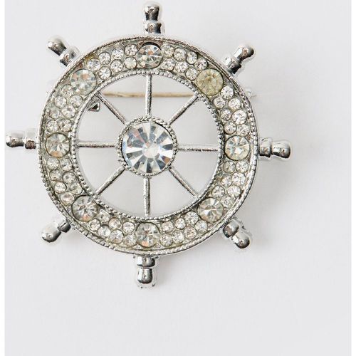 Silver Compass Brooch, Grigio - boohoo - Modalova