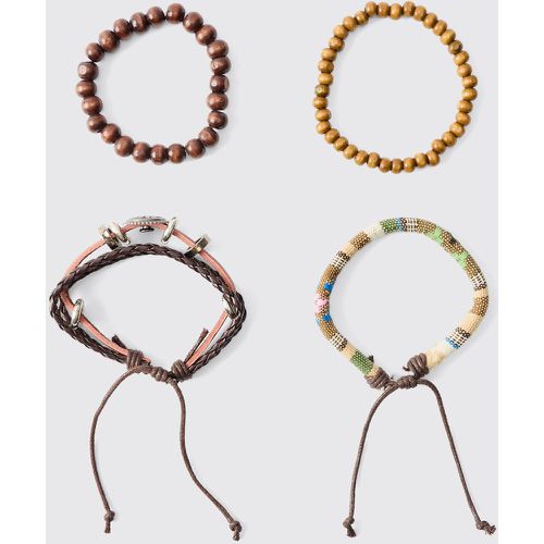 Pulseras Con Brújula Y Cuentas Mixtas - boohoo - Modalova