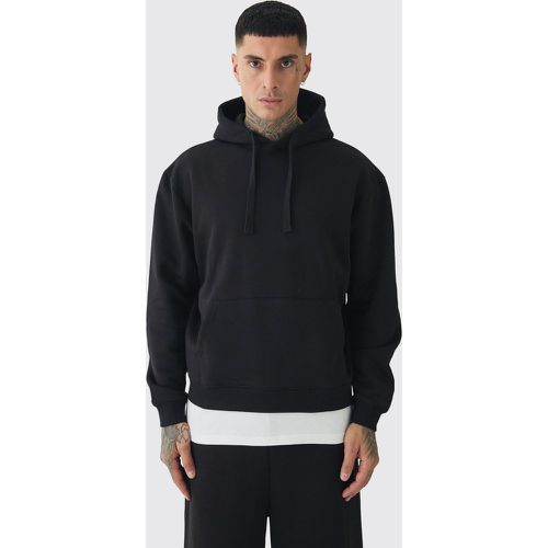 Sudadera Tall Oversize Recta Negra Con Capucha - boohoo - Modalova