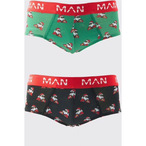 Slip natalizi Man Santa Claus - set di 2 paia - boohoo - Modalova