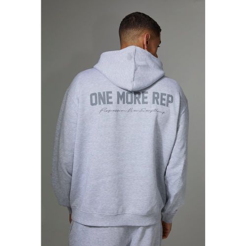 Felpa oversize Man Active One More Rep con cappuccio - boohoo - Modalova