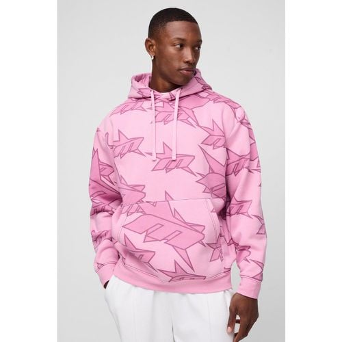 Sudadera Oversize Con Capucha, Cordón Elástico Y Estampado De Estrellas - boohoo - Modalova