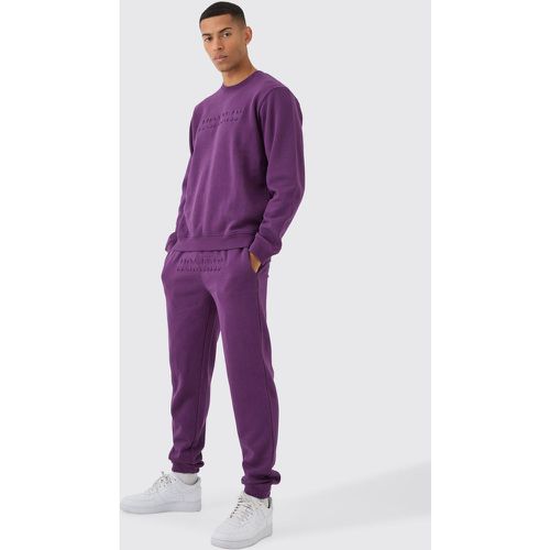 Chándal Regular Con Sudadera Y Estampado Homme En Relieve - boohoo - Modalova