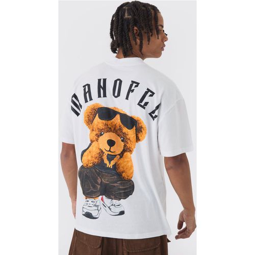 Oversized Extended Neck Over Seams MAN OFCL Teddy Print T-Shirt - boohoo - Modalova