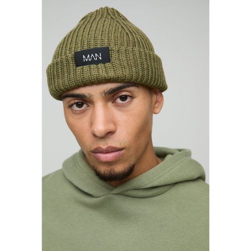 Gorro Con Etiqueta Man, Verde - boohoo - Modalova