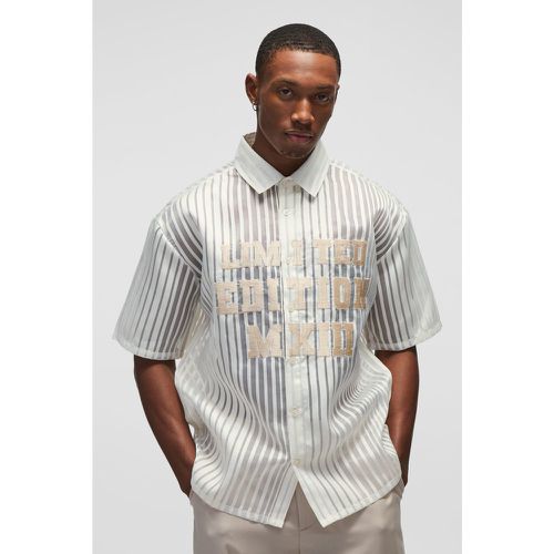 Camicia da baseball oversize Limited Edition in organza - boohoo - Modalova