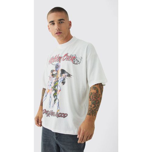 Camiseta Oversize Recta Con Estampado De Motley Crue - boohoo - Modalova