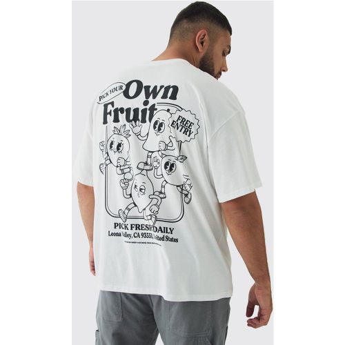 T-shirt Plus Size oversize con grafica di frutta - boohoo - Modalova