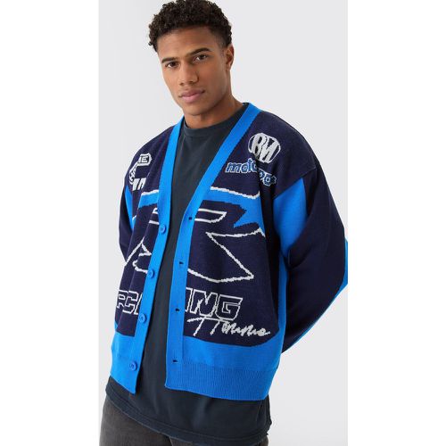 Cardigan squadrato oversize in maglia da moto Racing - boohoo - Modalova