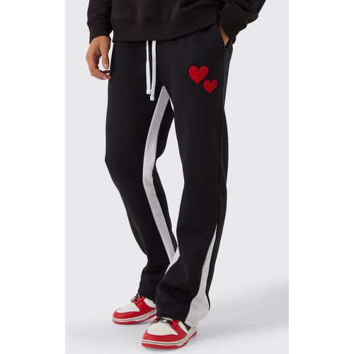 Pantalón Deportivo Regular De Borreguito Con Apliques Y Refuerzos - boohoo - Modalova