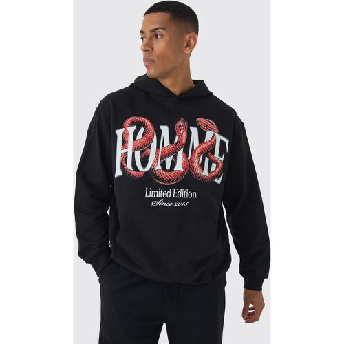 Sudadera Oversize Con Capucha Y Estampado Homme De Serpiente - boohoo - Modalova