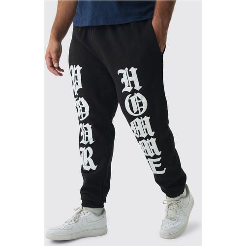 Pantalón Deportivo Plus Holgado Con Estampado En Relieve - boohoo - Modalova