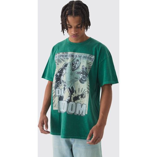 Camiseta Oversize Con Lavado A La Piedra Y Estampado De Cómic De Marvel Dr Doom - boohoo - Modalova