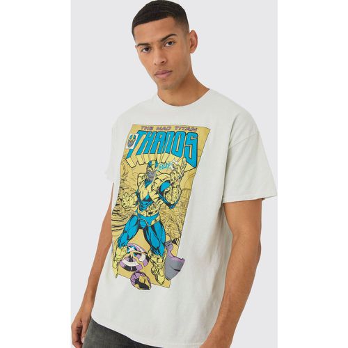 T-shirt oversize ufficiale con stampa di fumetti Marvel di Thanos in lavaggio ufficiale - boohoo - Modalova