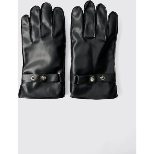 Guantes De Cuero Sintético Con Forro De Sherpa - boohoo - Modalova