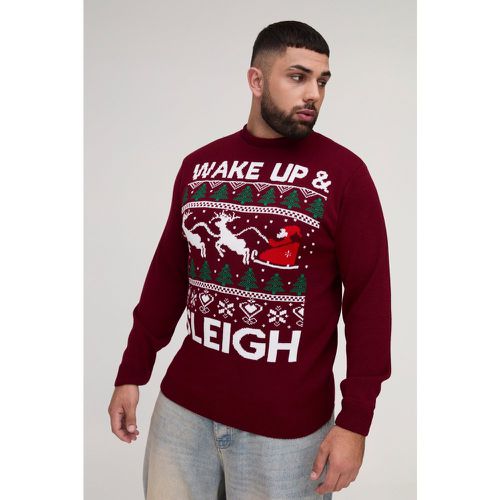 Jersey Plus Navideño Con Estampado Wake Up & Sleigh - boohoo - Modalova