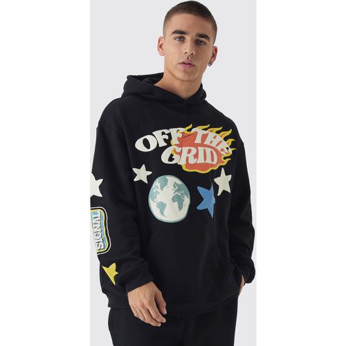 Sudadera Oversize Con Capucha Y Estampado Off The Grid En Relieve - boohoo - Modalova