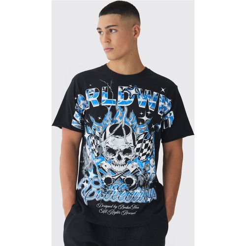 Worldwide Skull Printed T-Shirt - boohoo - Modalova